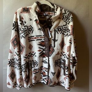Zeagoo Fleece Jacket. Geometric Design. NWT. Size 2XL